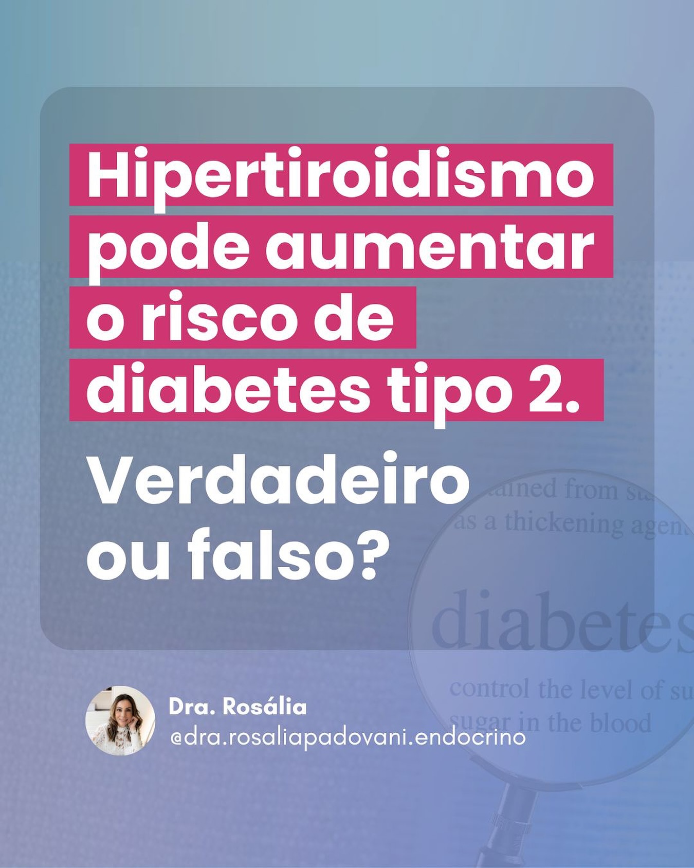 Leia mais sobre o artigo Hipertiroidismo pode aumentar o risco de Diabetes tipo 2. Verdadeiro ou falso ?